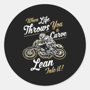 Sticker Rond Funny Biker Citations Sarcastic Motorcycle Rider C