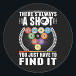 Sticker Rond Funny Billiard Joke Cue Snooker Pool Joueur<br><div class="desc">Drôle 8 Ball Player Cue Sports Cotes. Amusant Billiard Stratégie Joke Cue Snooker Pool Joueur.</div>