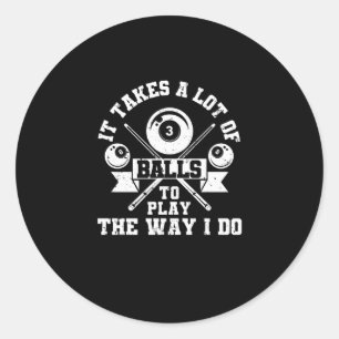Sticker Rond Funny billiards