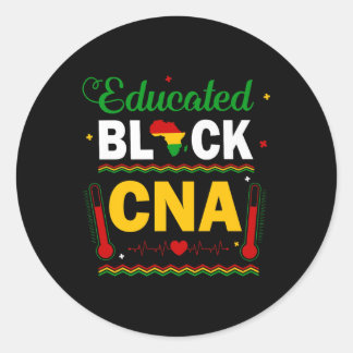 Sticker Rond Funny Black History Mois instruit Noir Cna Nurse