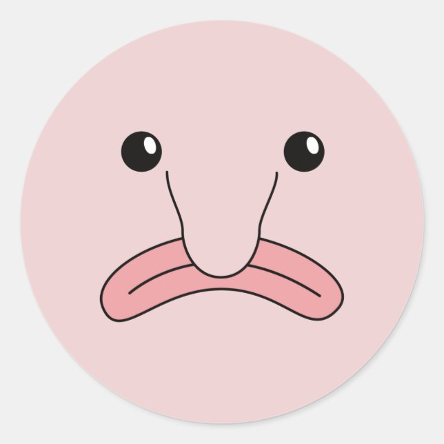 Sticker Rond Funny Blobfish Funny Animaux Blobfish Costume Clas (Devant)