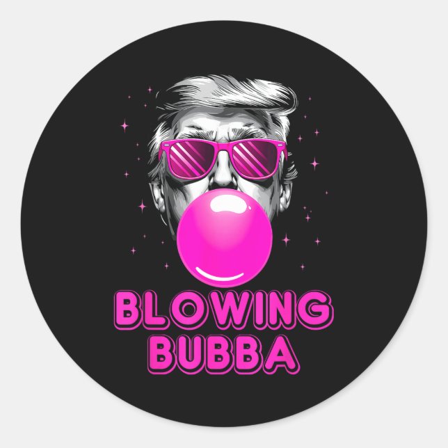 Sticker Rond Funny Blowing Bubba  (Devant)