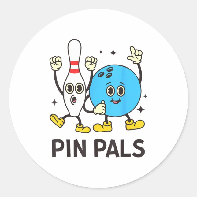 Sticker Rond Funny Bowling N Pals Bowl Bowler Bowling Lover  (Devant)
