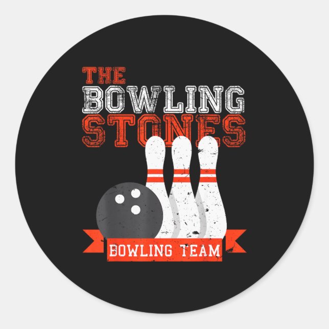 Sticker Rond Funny Bowling Stones - Bowl Srts Team  (Devant)