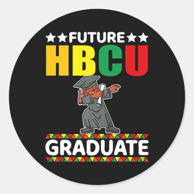 Sticker Rond Funny Boy College Graduation Kid Future Hbcu Gradu (Devant)