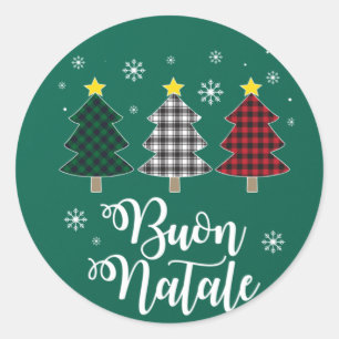 Sticker Rond Funny Buon Natale Italie Noël Vacances Italien Chr