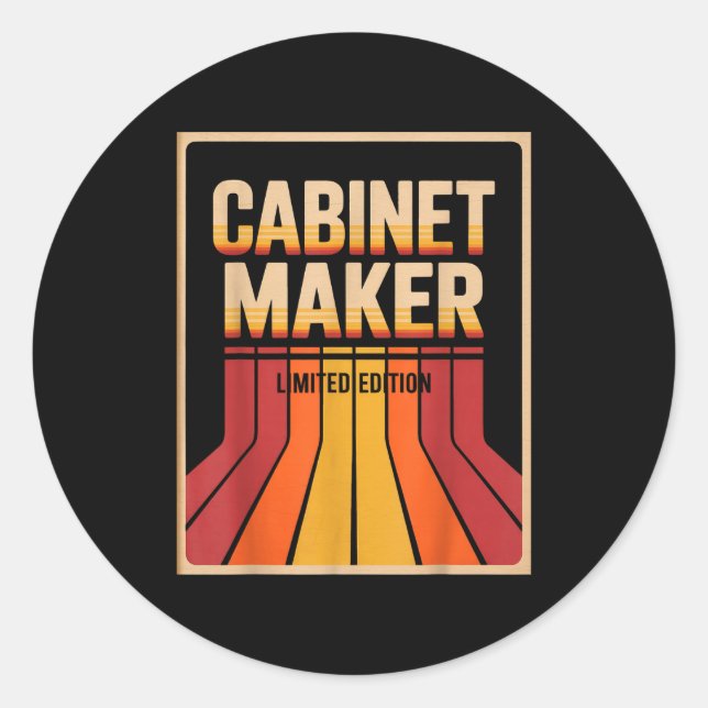 Sticker Rond Funny Cabinet Maker Limited Edition Woodworking Hu (Devant)