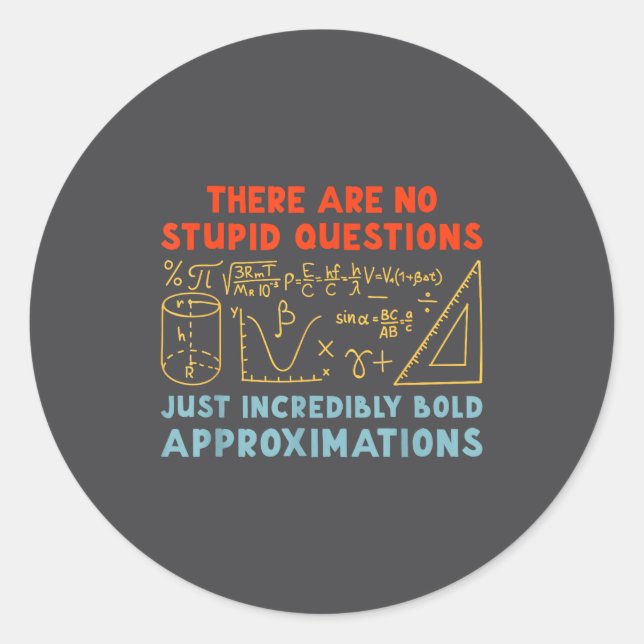 Sticker Rond Funny Calculus Teacher Math Lover Mathematics Sarc (Devant)
