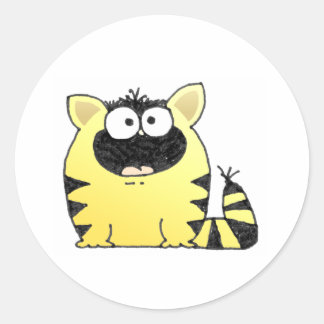 Sticker Rond Funny Chat Surprise