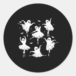 Sticker Rond Funny Chemise Fantôme Halloween pour bal de l'ense