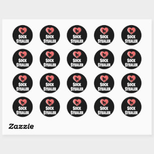 Sticker Rond Funny Chihuahua Amoureux des chiens Sock Stealer