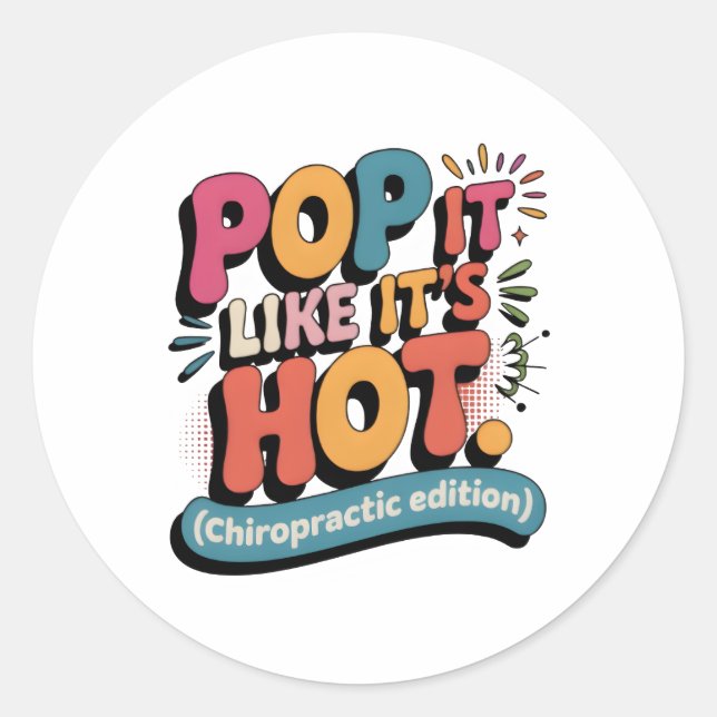 Sticker Rond Funny Chiropractic Quote for Spine Health Lovers (Devant)