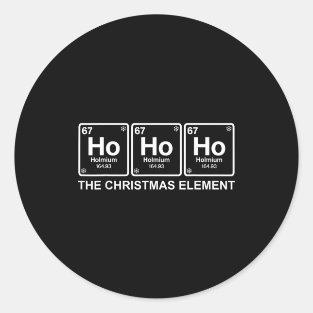Sticker Rond Funny Christmas Ho Ho Ho 67 Chemistry Science Peri (Devant)