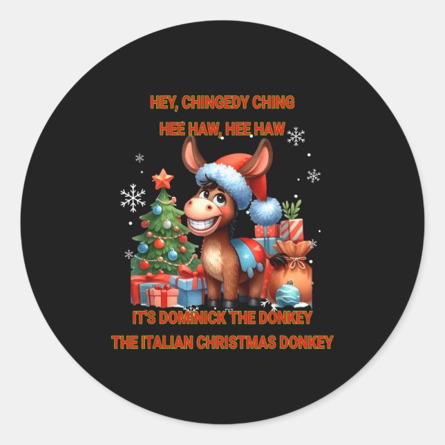 Sticker Rond Funny Christmas Italian Christmas Dominick The  (Devant)