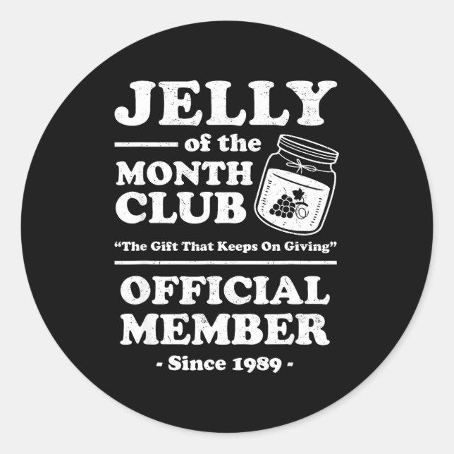Sticker Rond Funny Christmas Jelly Of The Month Club Member Xma (Devant)