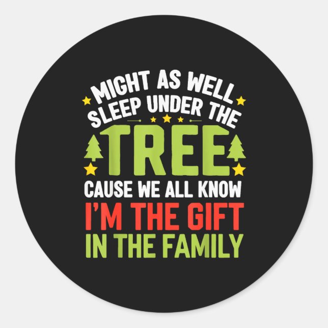 Sticker Rond Funny Christmas Kids Mens Christmas Pajamas Women  (Devant)