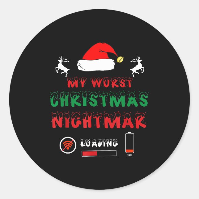 Sticker Rond Funny Christmas My Worst For Gamers  (Devant)