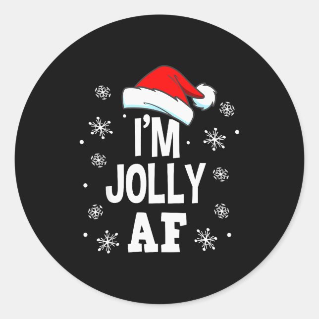 Sticker Rond Funny Christmas Naughty Adults Pajama, Santa I'm J (Devant)