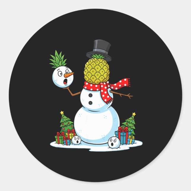 Sticker Rond Funny Christmas Ne Snowman Xmas Mens Womens Kids  (Devant)