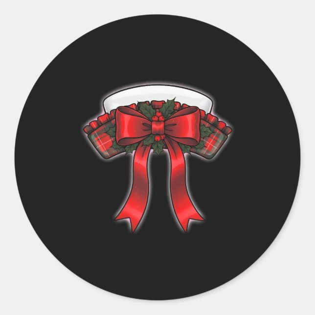 Sticker Rond Funny Christmas Nurse Nursing Cap Women Girls  (Devant)