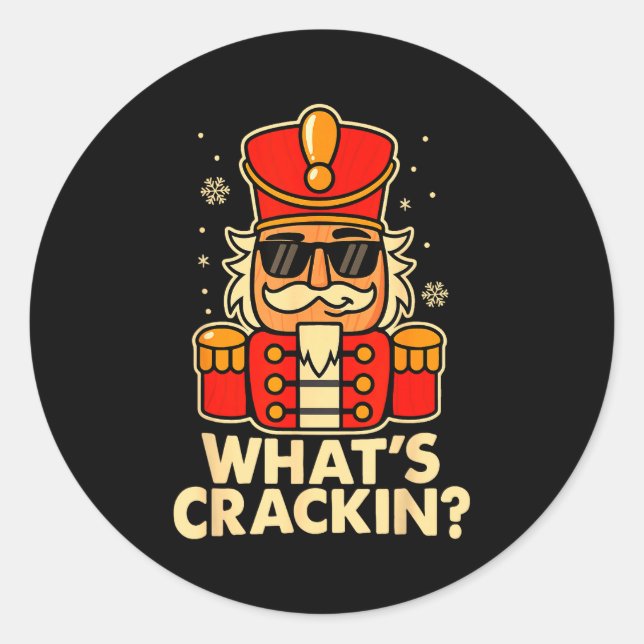 Sticker Rond Funny Christmas Nutcracker Men Kids Teen Boys What (Devant)