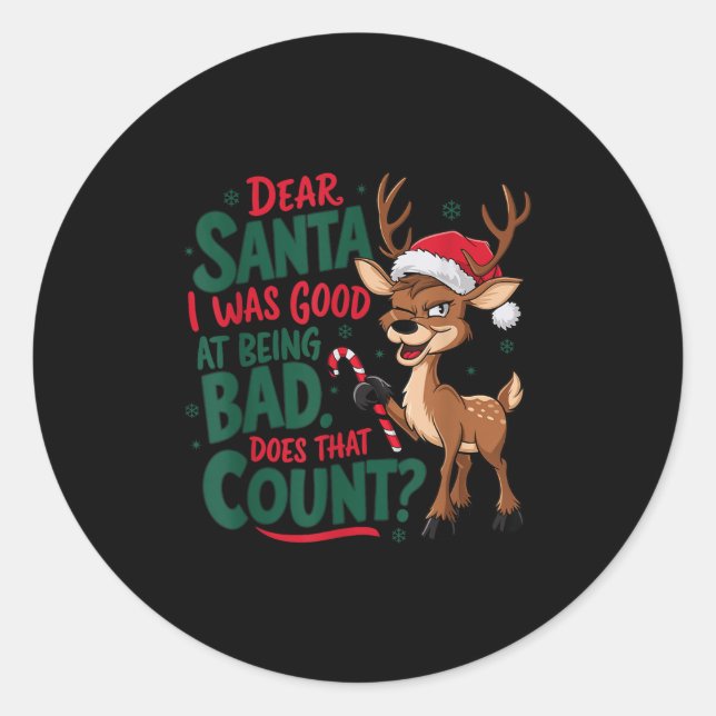 Sticker Rond Funny Christmas Quote  (Devant)