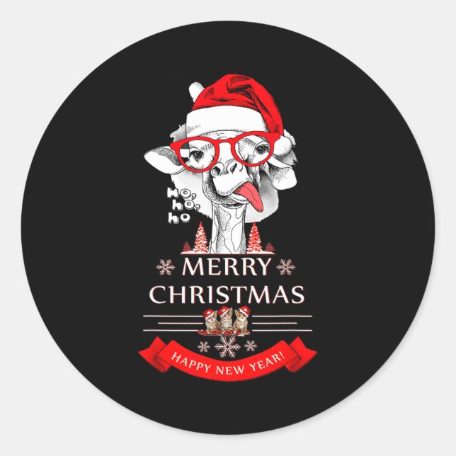 Sticker Rond Funny Christmas Shirt Christmas Ho-ho-ho  (Devant)
