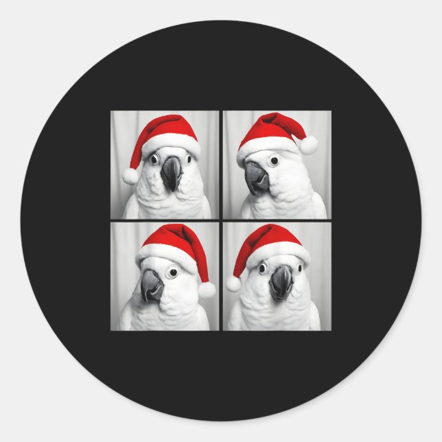 Sticker Rond Funny Christmas Umbrella Atoo Santa Photo Booth Pa (Devant)