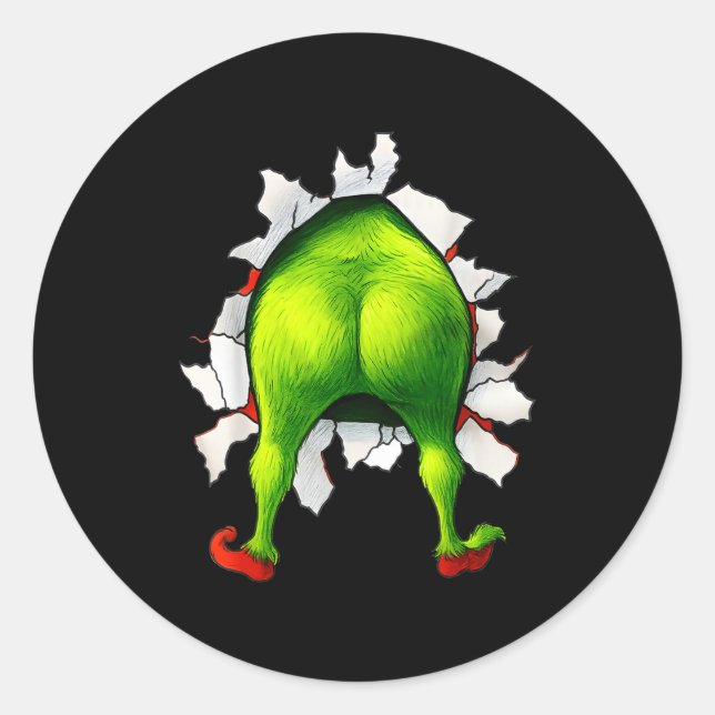 Sticker Rond Funny Christmas Xmas Character Matching Family Par (Devant)