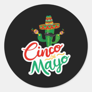 Sticker Rond Funny Cinco De Mayo Pour Parti Mexicain 1