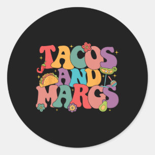 Sticker Rond Funny Cinco De Mayo Tacos Et Margs Fête Mexicaine