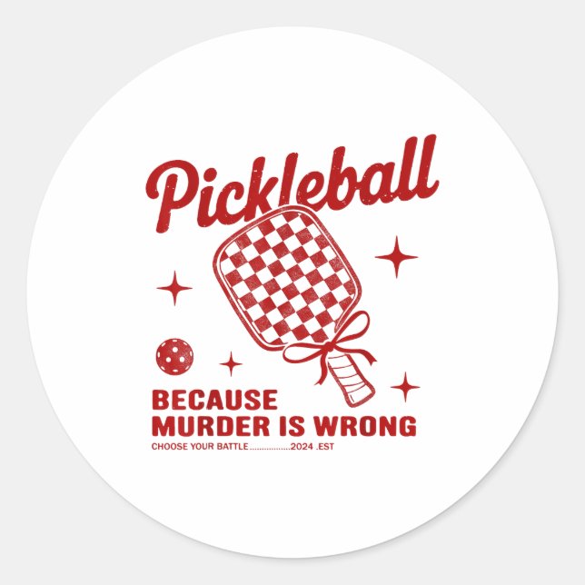 Sticker Rond Funny Ckle Ball Outfit Women, Retro Ckleball Dink  (Devant)