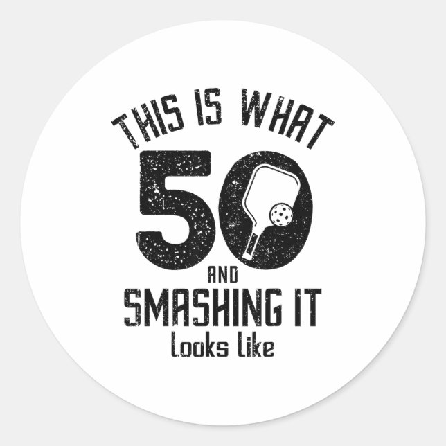 Sticker Rond Funny Ckleball 50th Birthday 50 Years Old Love Ckl (Devant)