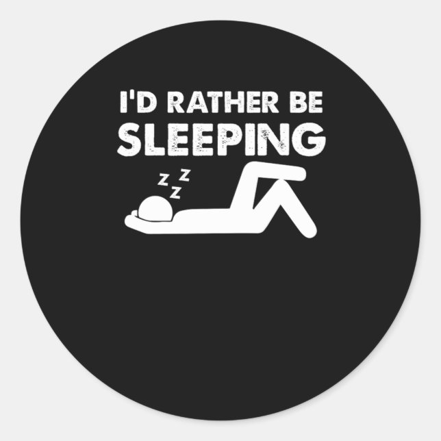 Sticker Rond Funny Clinophile Sleepy Head Sleepyhead Sleep Love (Devant)