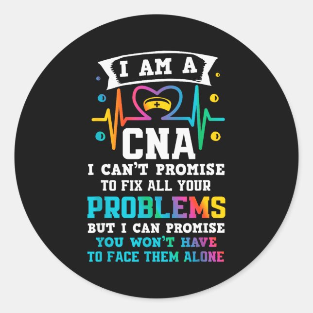 Sticker Rond Funny Cna Nurse  (Devant)
