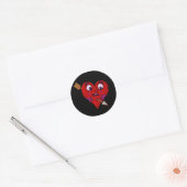 Sticker Rond Funny Coeur de Saint-Valentin avec flèche (Enveloppe)