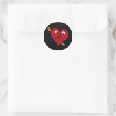 Sticker Rond Funny Coeur de Saint-Valentin avec flèche (Sac)