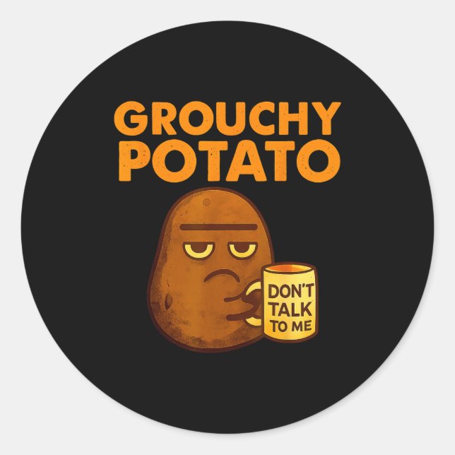 Sticker Rond Funny Couple Sweet Tato &amp; Grouchy Tato  (Devant)