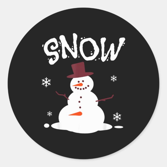 Sticker Rond Funny Couples Christmas Party Snow Man Merry Xmas  (Devant)