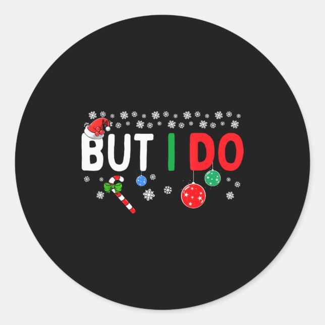 Sticker Rond Funny Couples I Don't Do Matching Christmas Outfit (Devant)