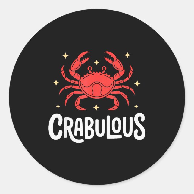 Sticker Rond Funny Crab Art For Men Women Kids Crabby Crabbing  (Devant)