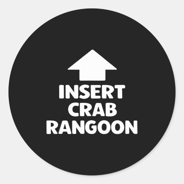 Sticker Rond Funny Crab Rangoon Apparel _ Hilarious Foodie  (Devant)