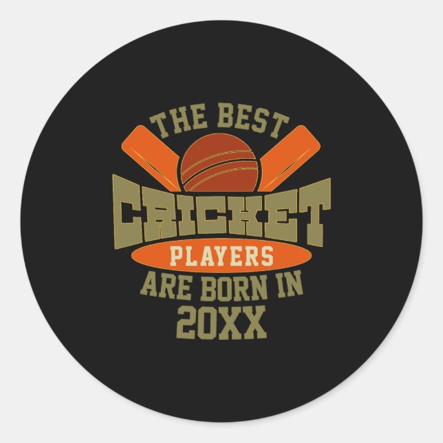 Sticker Rond Funny Cricket Birthday Birth Day Name T Shirt  (Devant)