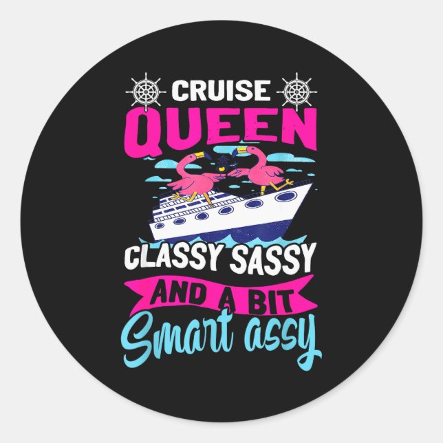 Sticker Rond Funny Cruising Cruise Queen Cly Sy Smart Y  (Devant)