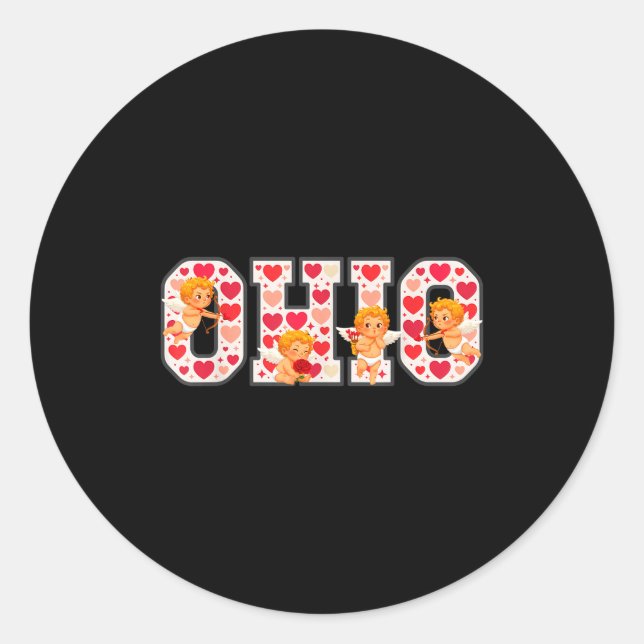 Sticker Rond Funny Cud Ohio Midwestern Party O-h-i-o In Valenti (Devant)