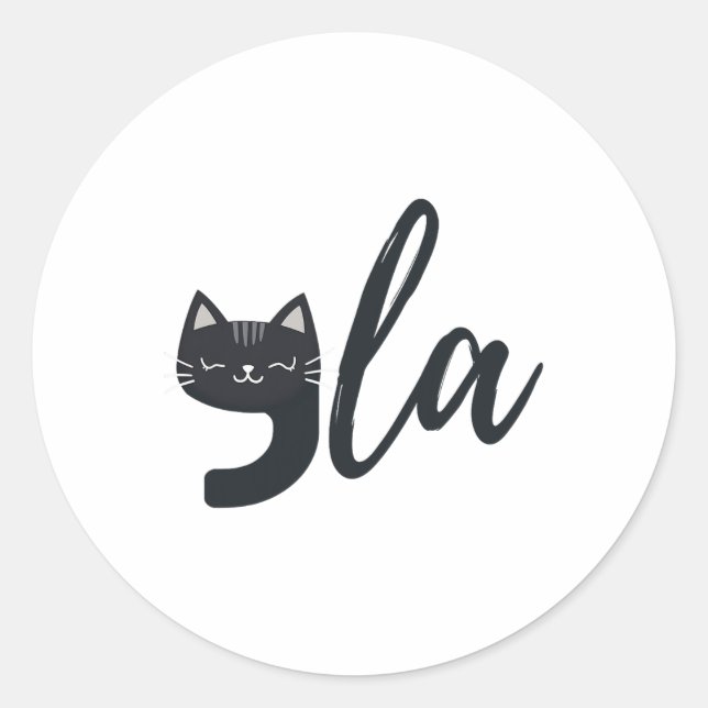 Sticker Rond Funny Cute Cat Comma La Funny Kamala Harris Présid (Devant)