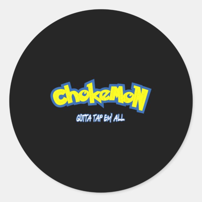 Sticker Rond Funny Cute Chokemon Jiu Jitsu  (Devant)