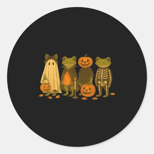 Sticker Rond Funny Cute Frog Halloween Costumes  (Devant)