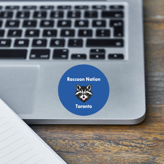 Sticker Rond Funny Cute Raccoon Nation Toronto Dark Color