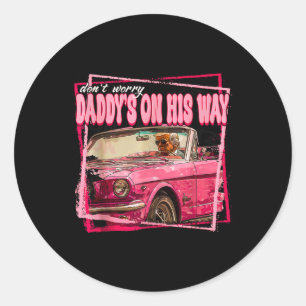 Sticker Rond Funny Daddy39s Accueil Trump Pink 2024 Débardeur